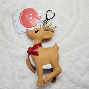 BBW Reindeer Light Up PocketBac Holder Rudolph Glitter Antlers Red Bow New OOS